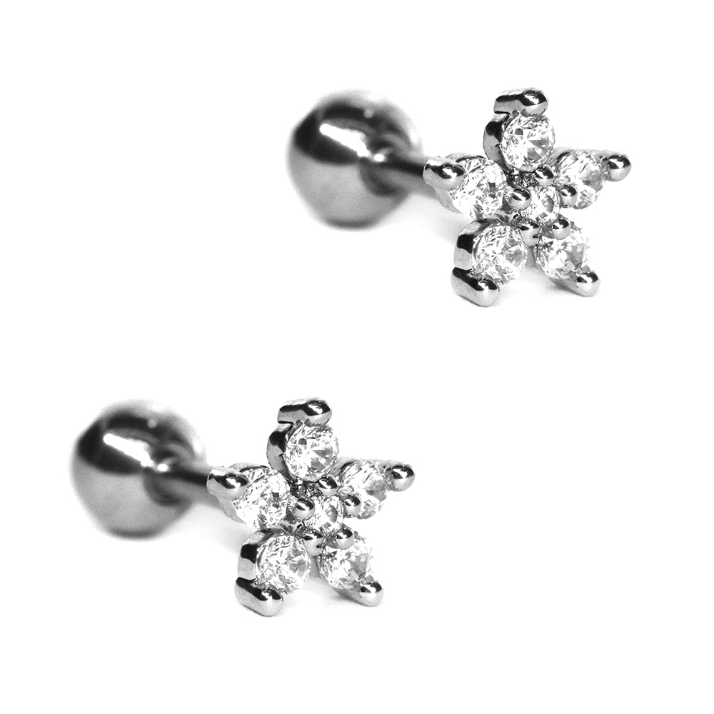 2 Pack stainless steel flower cartilage piercing - SSVBJ3317