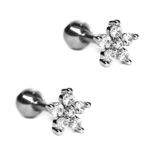 2 Pack stainless steel flower cartilage piercing - SSVBJ3317