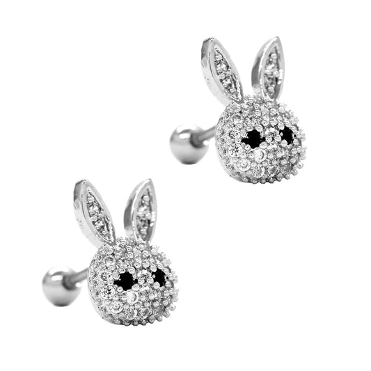 2 Pack Stainless steel cubic zirconia bunny piercing - SSVBJ6147A
