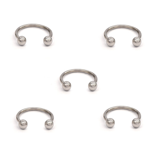5 Pack stainless steel ball point 10mm septum ring piercing - SSVBJ6154C