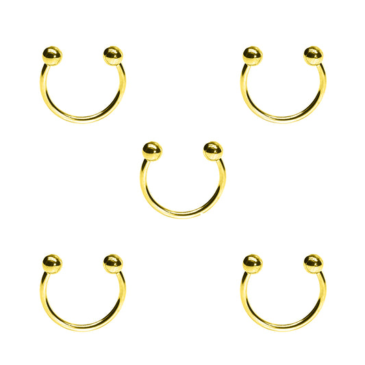 5 Pack stainless steel curved ball 12mm piercing - SSVBJ6153