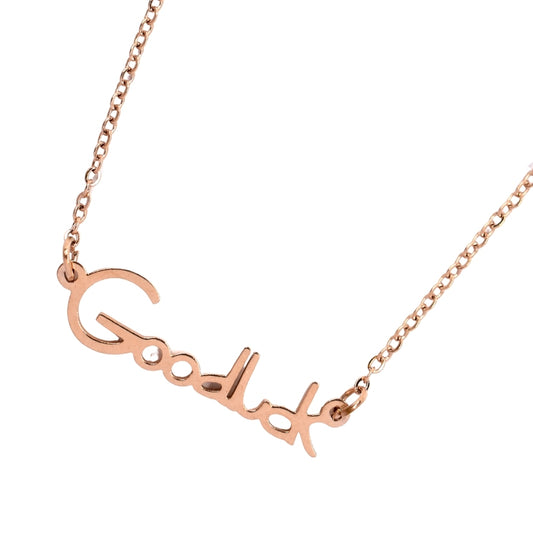 Stainless steel rose gold Goodluck necklace - SSVN4345