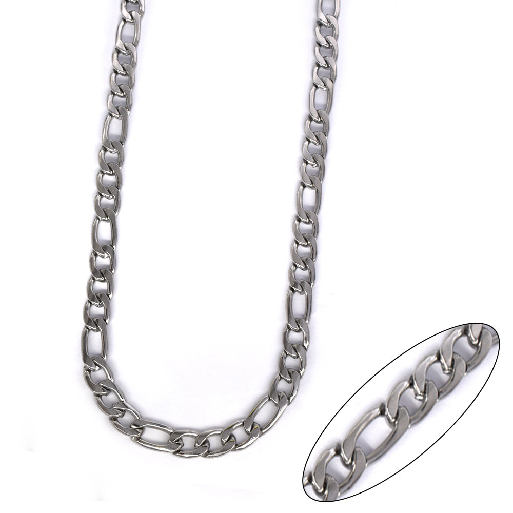 Stainless steel 6mm x 55cm figaro chain - SSVN7903