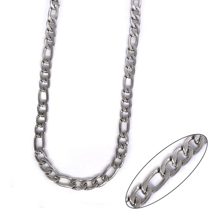Stainless steel 6mm x 55cm figaro chain - SSVN7903