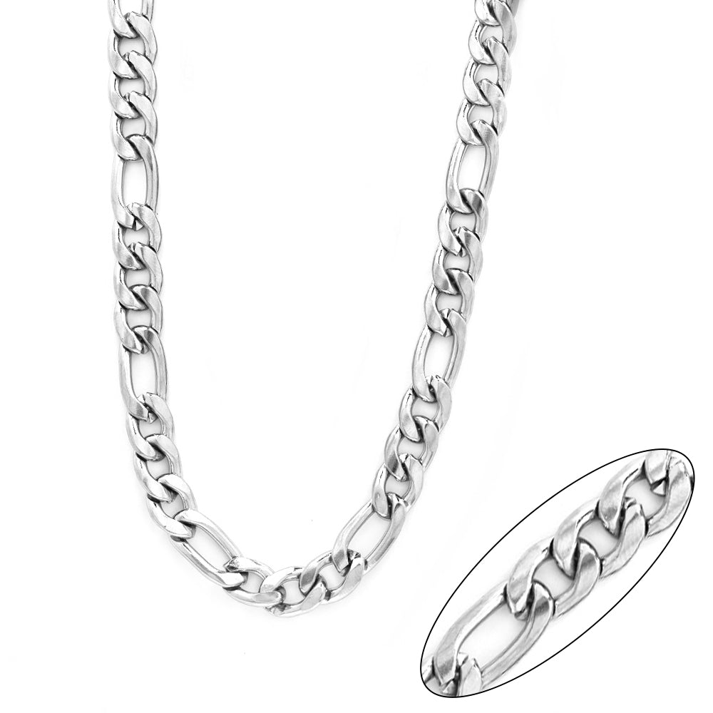 Buy 1 get 1 FREE - Stainless steel figaro 8mm x 55cm chain - SSVN7904