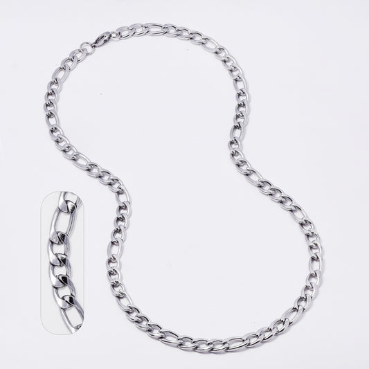 Buy 1 get 1 FREE - Stainless steel figaro 8mm x 55cm chain - SSVN7904