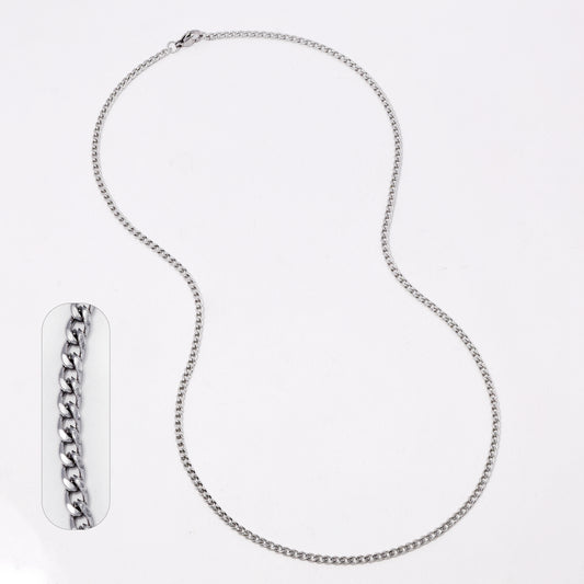 Stainless steel curb 3mm x 55cm chain - SSVN7906