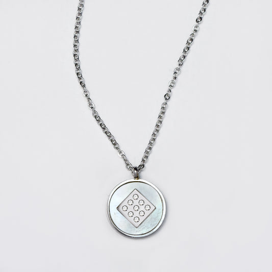 Stainless steel mother of pearl necklace - SSVN9380