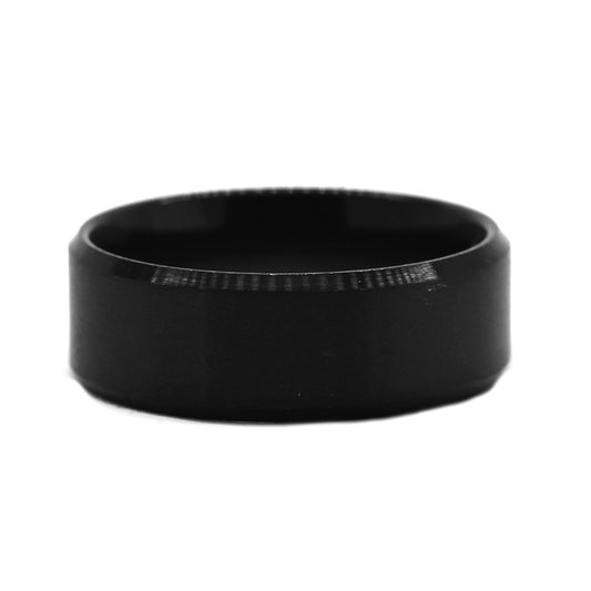 Stainless steel 12mm matt black band ring