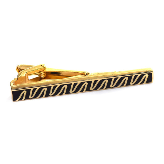 Copper based gold zebra pattern tie clip - Box Included