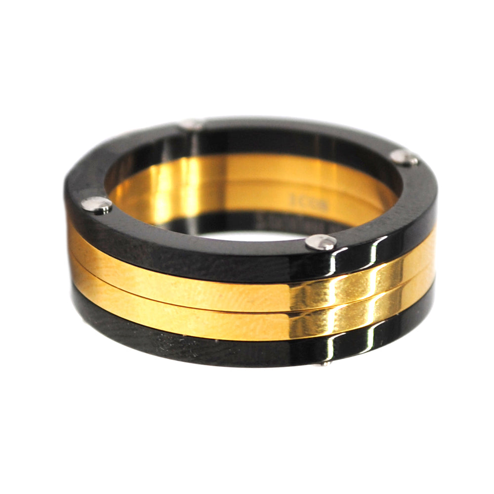 Stainless steel two tone screw ring - SSXR172
