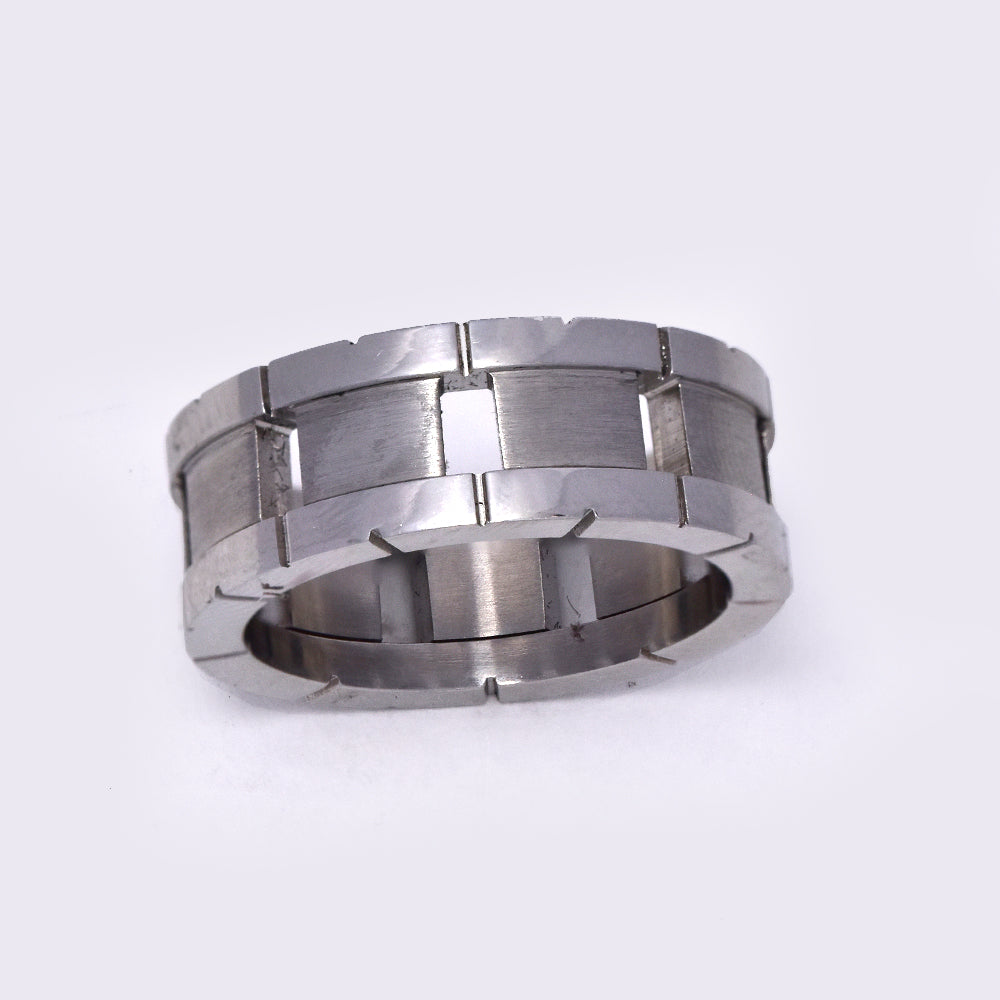 Stainless steel matte and shiny block cutout broadband - SSXR246