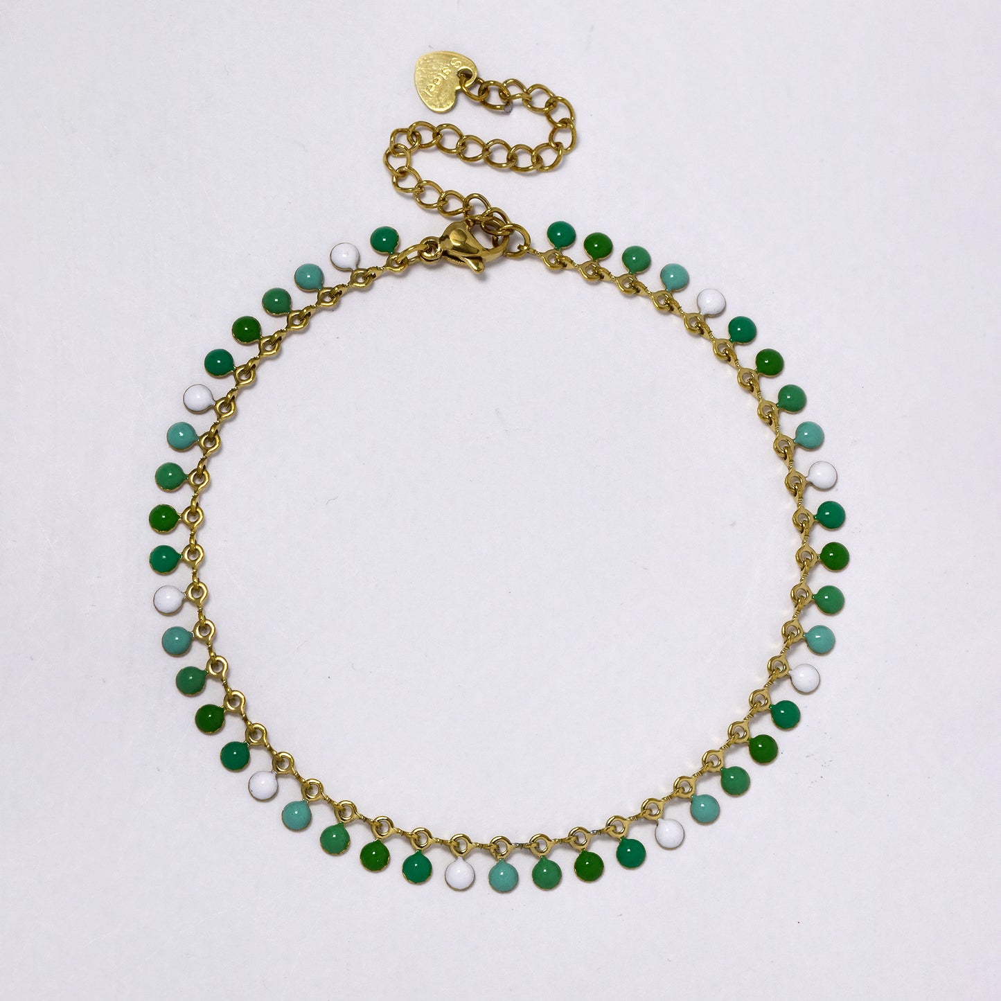 Small colour disk charm anklet - SSYA5357