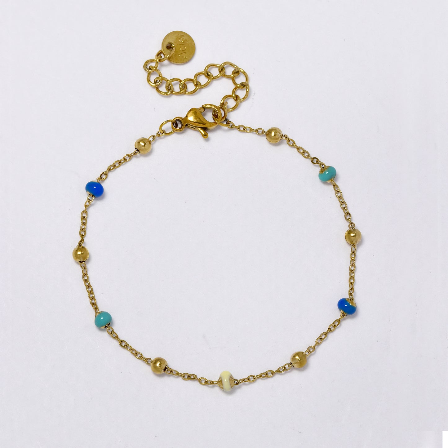 Enamel bead and ball anklet - SSYA5361