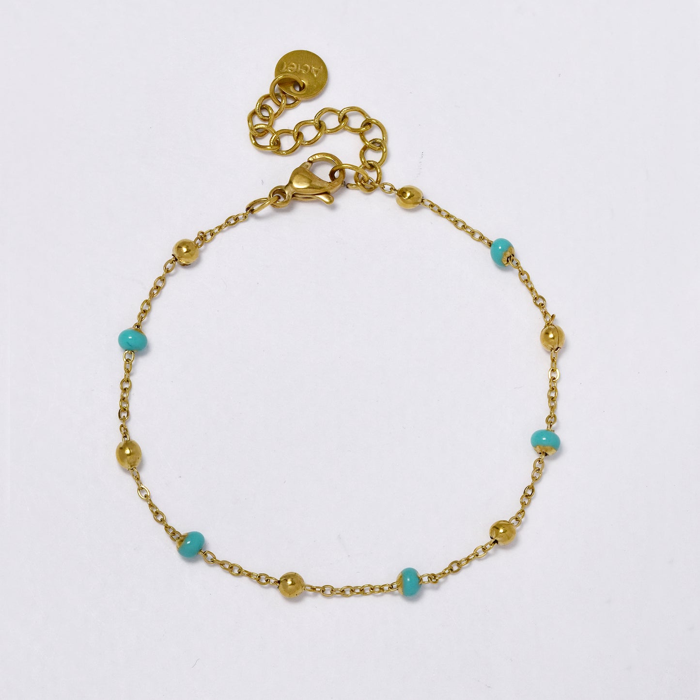 Enamel bead and ball anklet - SSYA5361