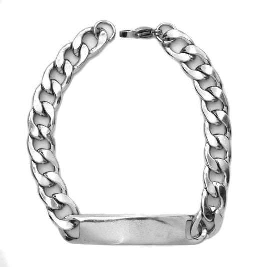 Stainless steel ID curb bracelet 21cm x 8mm - SSYB3539