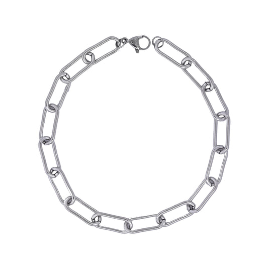 Stainless steel 7mm large oval link chain bracelet - SSYB3715