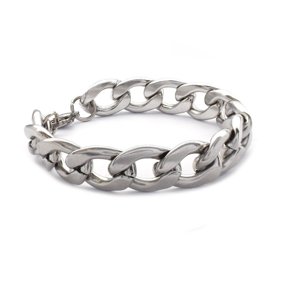 Stainless steel chunky 19cm x 13mm curb link bracelet - SSYB4131