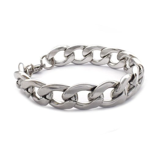 Stainless steel chunky 19cm x 13mm curb link bracelet - SSYB4131