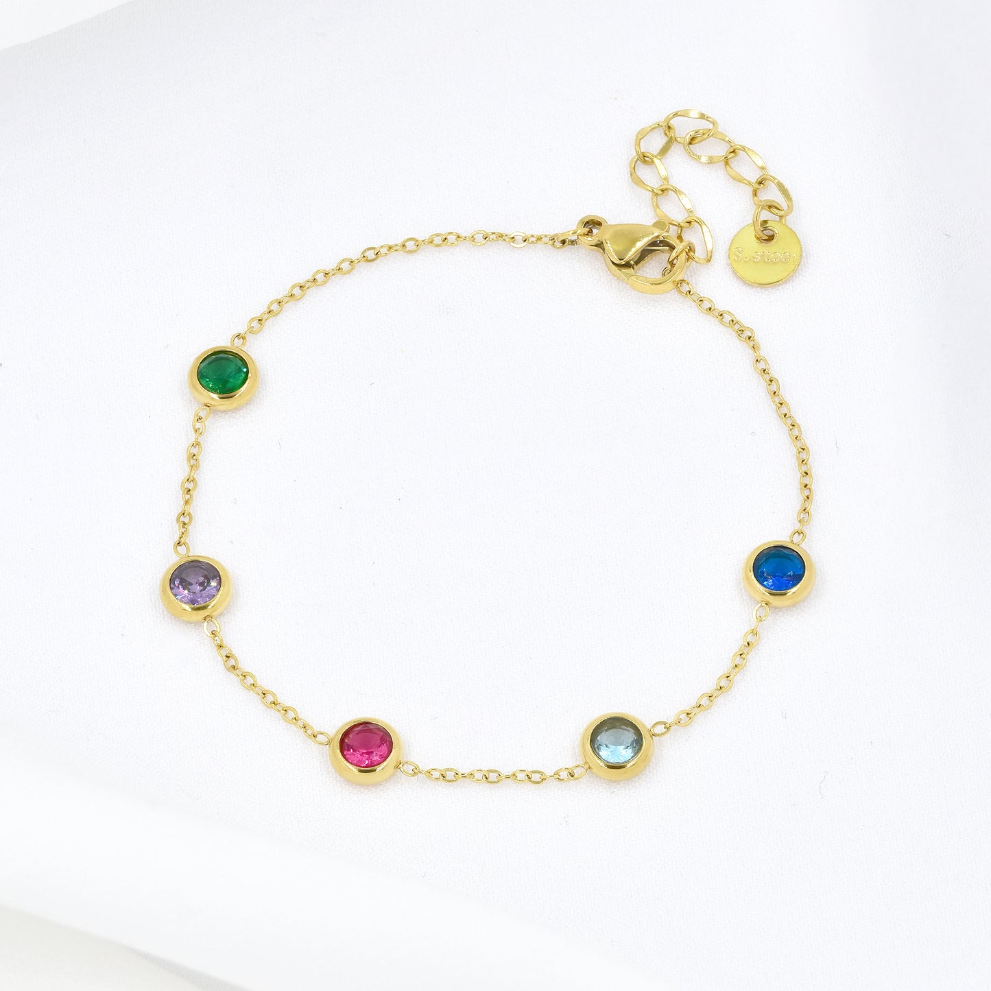 Stainless steel cubic zirconia stone bracelet - SSYB4467
