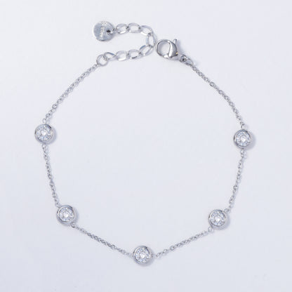 Stainless steel cubic zirconia stone bracelet