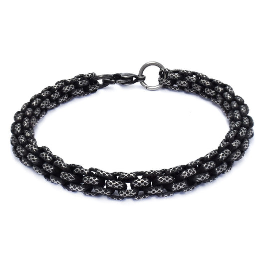 Stainless steel Oxidised Link Bracelet - SSYB4518