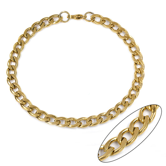 Stainless steel 21cm Gold Curb Bracelet  6mm wide - SSYB4585