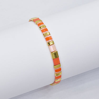 Fashion stretch colour flat bead bracelet - YB4645