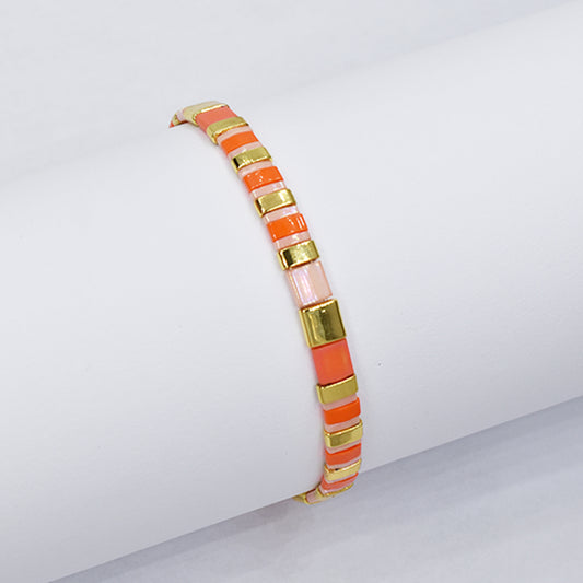 Fashion stretch colour flat bead bracelet - YB4645