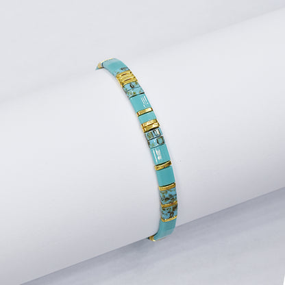 Fashion stretch colour flat bead bracelet - YB4645