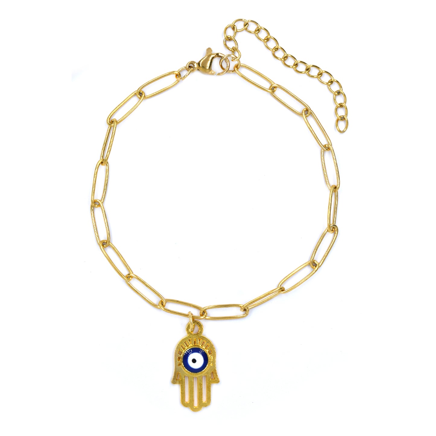 Stainless steel Fatima hand bracelet with evil eye - SSYB4729