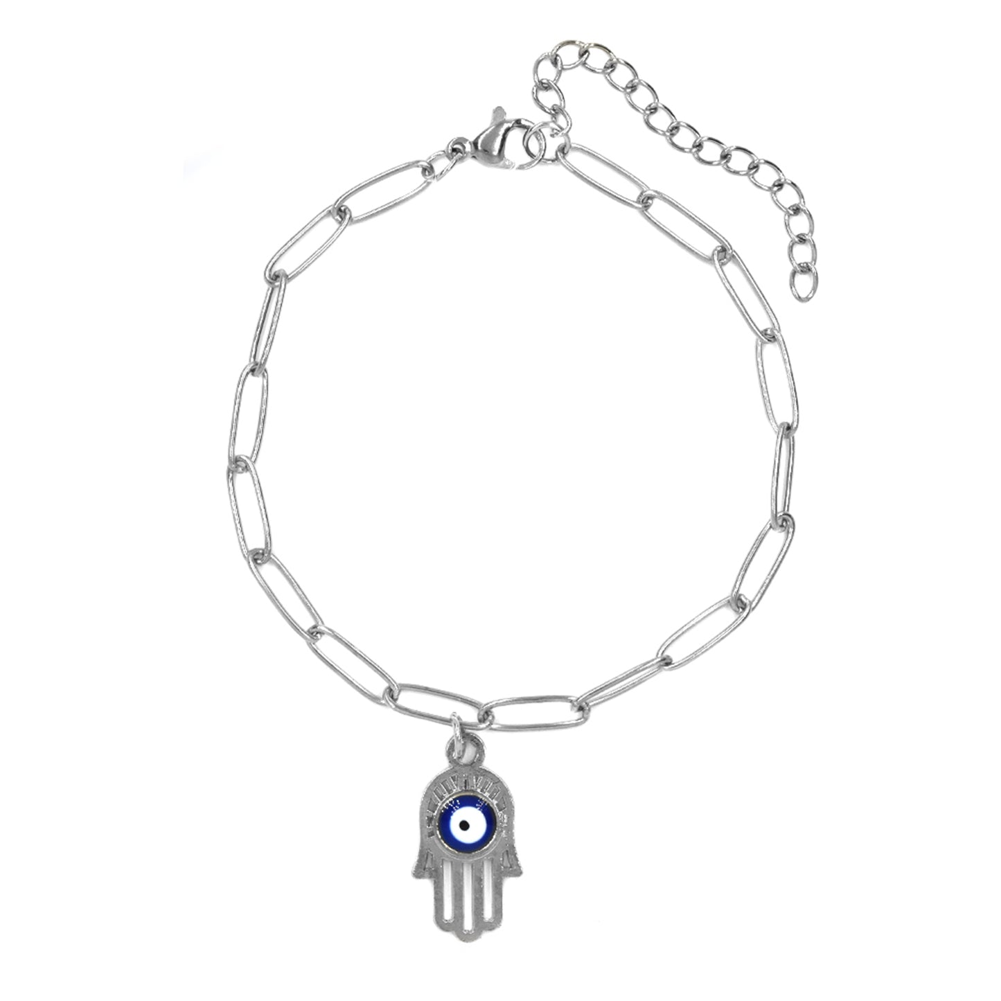 Stainless steel Fatima hand bracelet with evil eye - SSYB4729