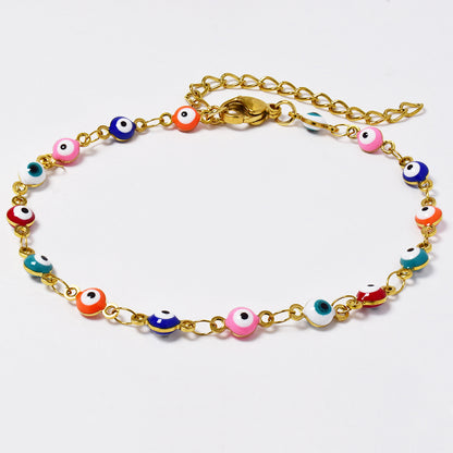 Stainless steel Evil eye multi colour bracelet