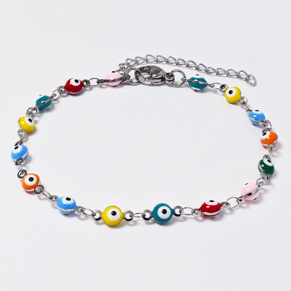 Stainless steel Evil eye multi colour bracelet - SSYB4730