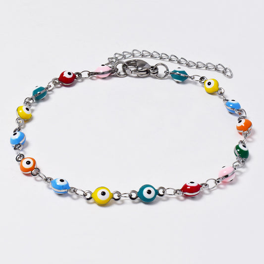 Stainless steel Evil eye multi colour bracelet - SSYB4730