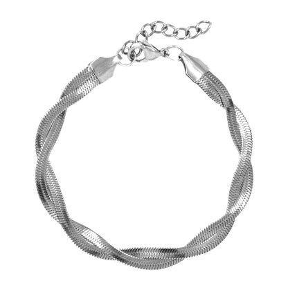 Stainless steel twisted herringbone bracelet - SSYB4731