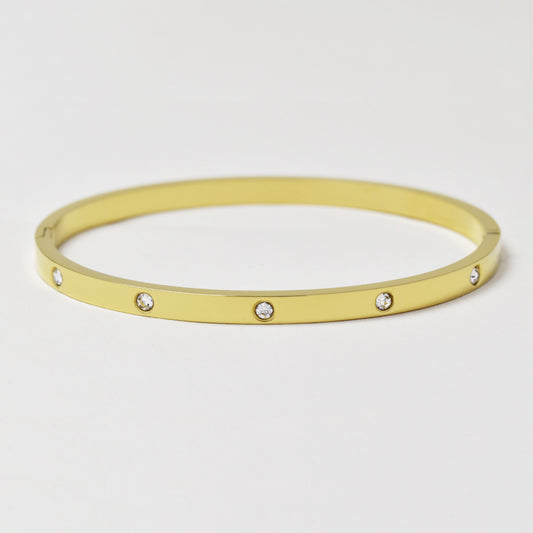Stainless steel Swiss set crystal bangle - SSYB4836