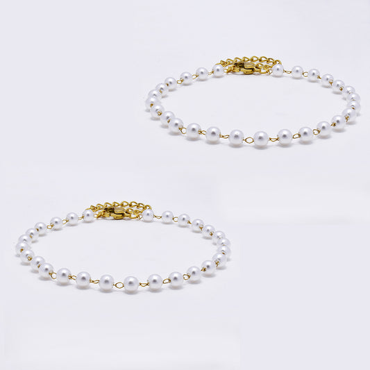 2 Pack stainless steel pearl bracelet - SSYB4952