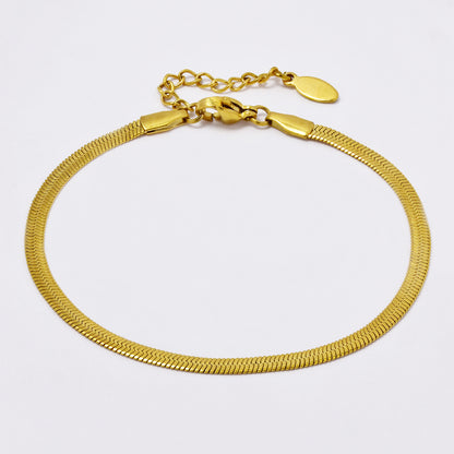 Stainless steel herringbone bracelet Length: 18 + 3cm Width: 3mm