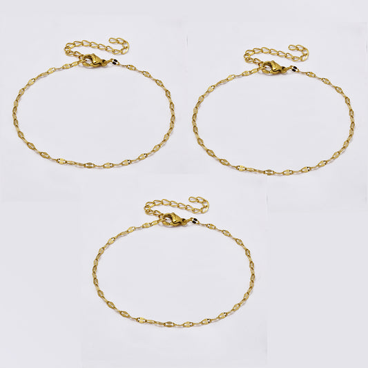 3 Pack Stainless steel sequin bracelet - SSYB5042