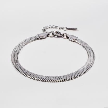 Stainless steel herringbone bracelet  5mm x 17+3cm