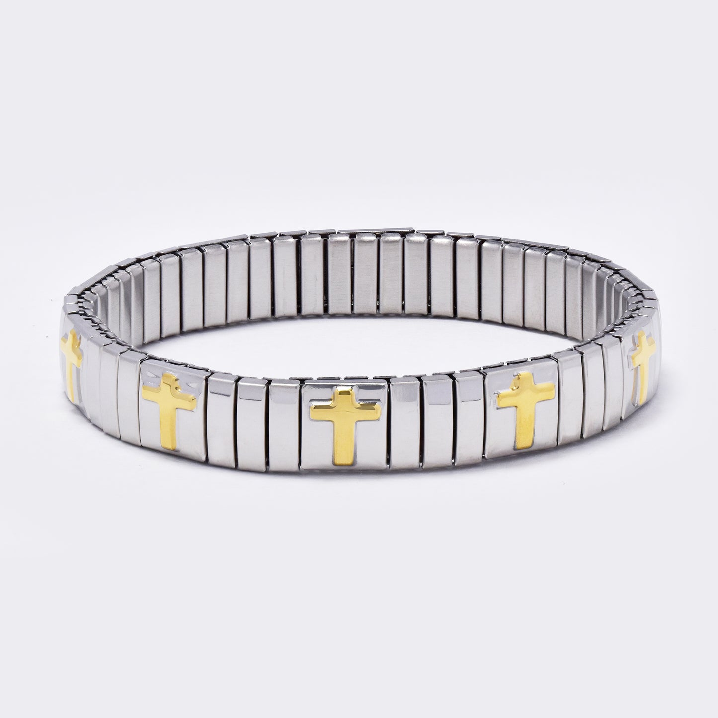 Stainess steel stretch cross bracelet - SSYB5486