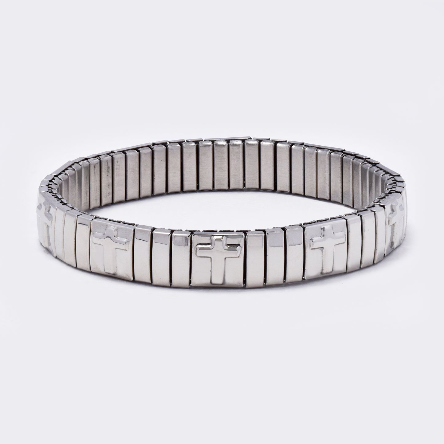 Stainess steel stretch cross bracelet - SSYB5486