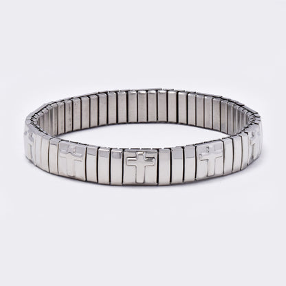 Stainess steel stretch cross bracelet - SSYB5486
