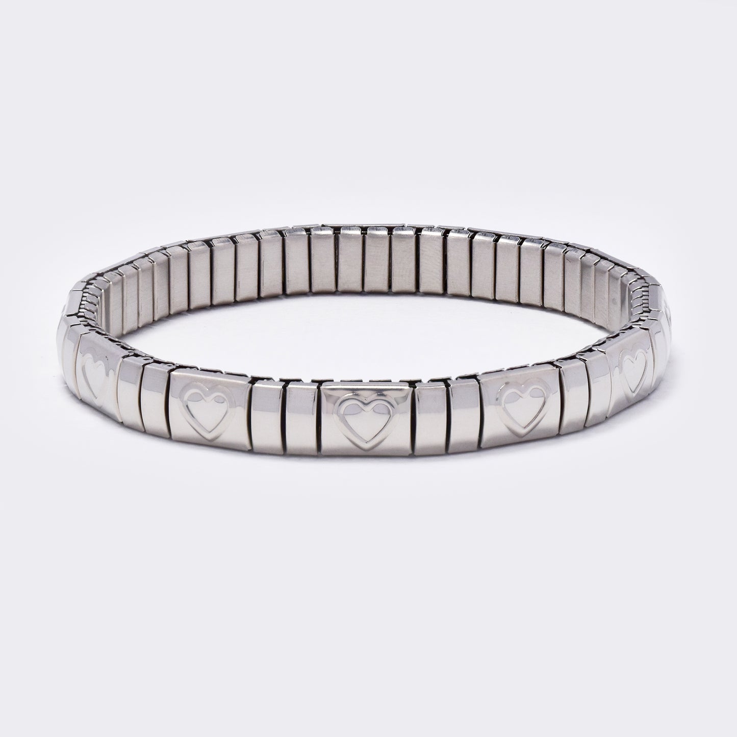 Stainless steel heart outline stretch bracelet - SSYB5488