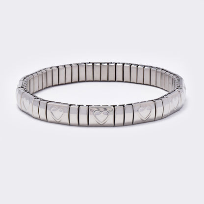 Stainless steel heart outline stretch bracelet - SSYB5488