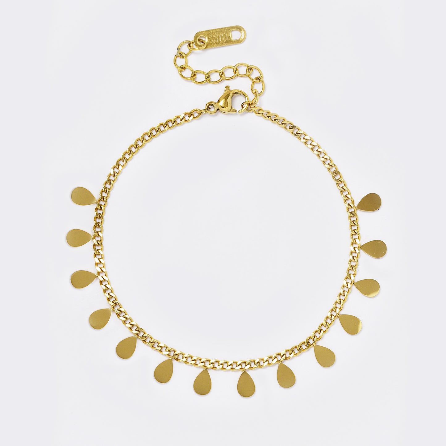 Teardrop disk charm bracelet - SSYB5577