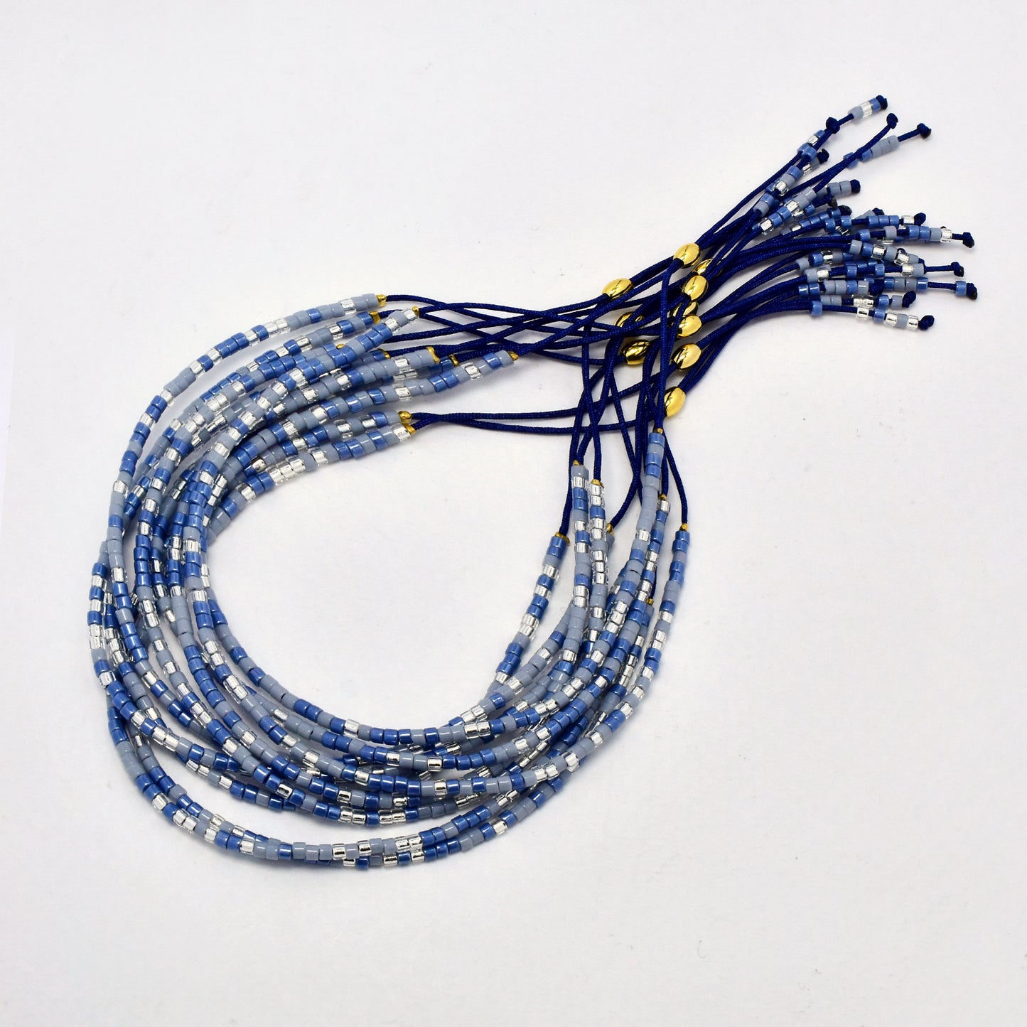 Gold and colour pull through bracelet - 10pk - SSYB5702