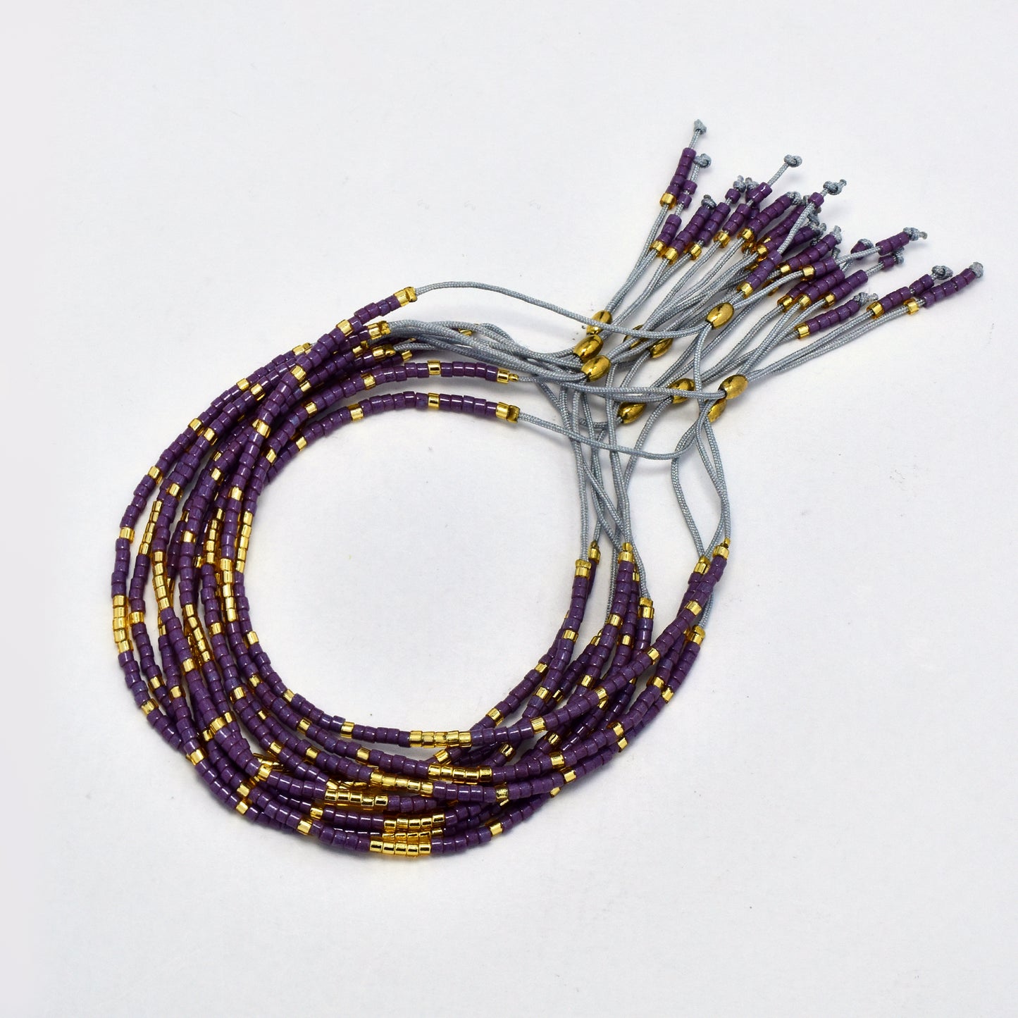 Gold and colour pull through bracelet - 10pk - SSYB5702