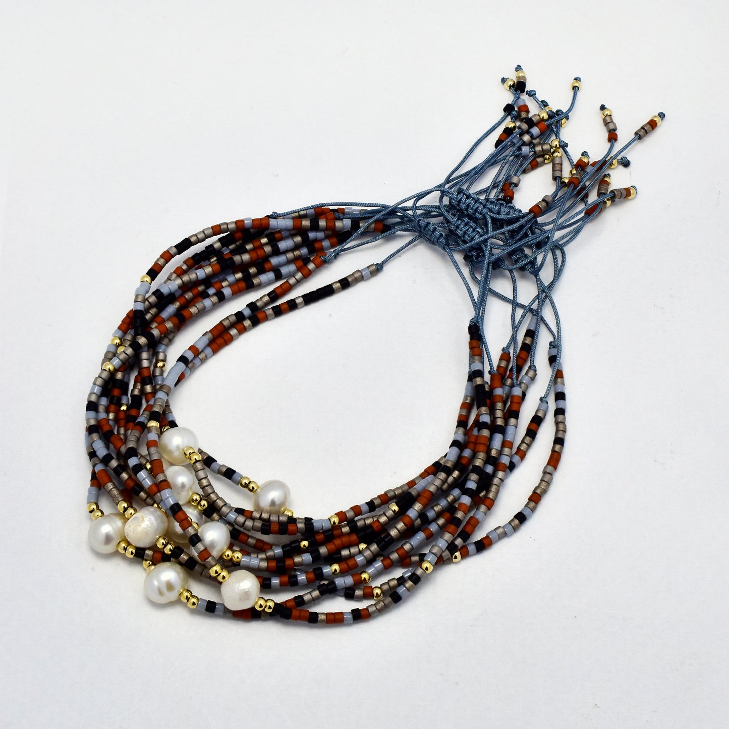 Freshwater pearl and bead pull through bracelet - 10pk - SSYB5703